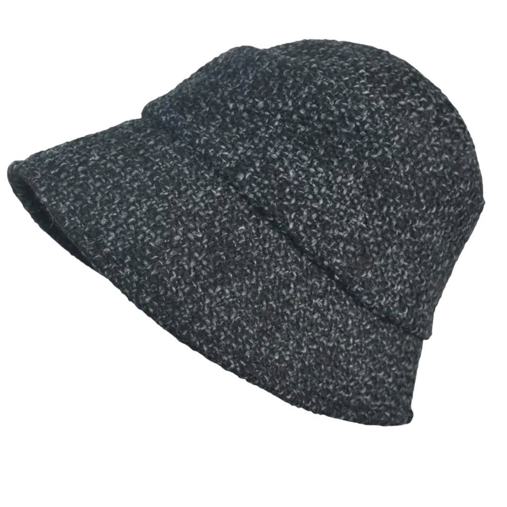 New Dupatta Kiefer 1 Charcoal Gray Asymmetrical Bucket Hat Wool Blend $64